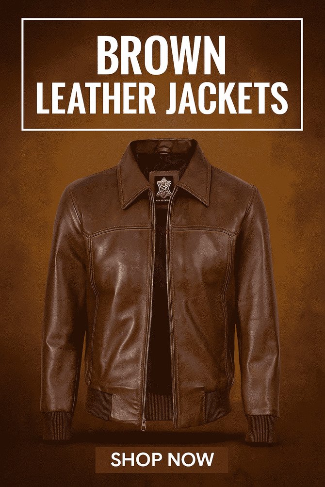 Men's Brown Leather Jacket Stylish & Timeless Brown Color Leather Jacket